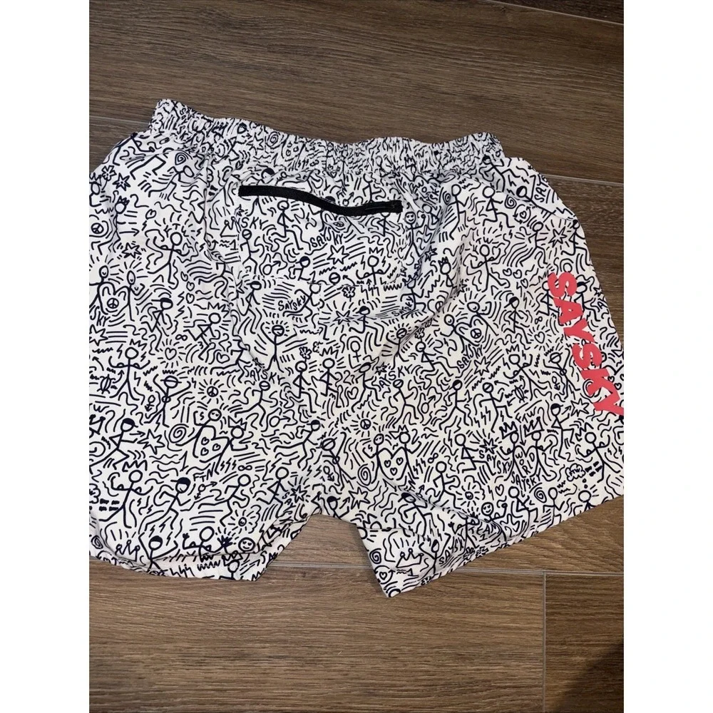 Saysky Men's Contemporary Cartoon Pace Running Shorts 5